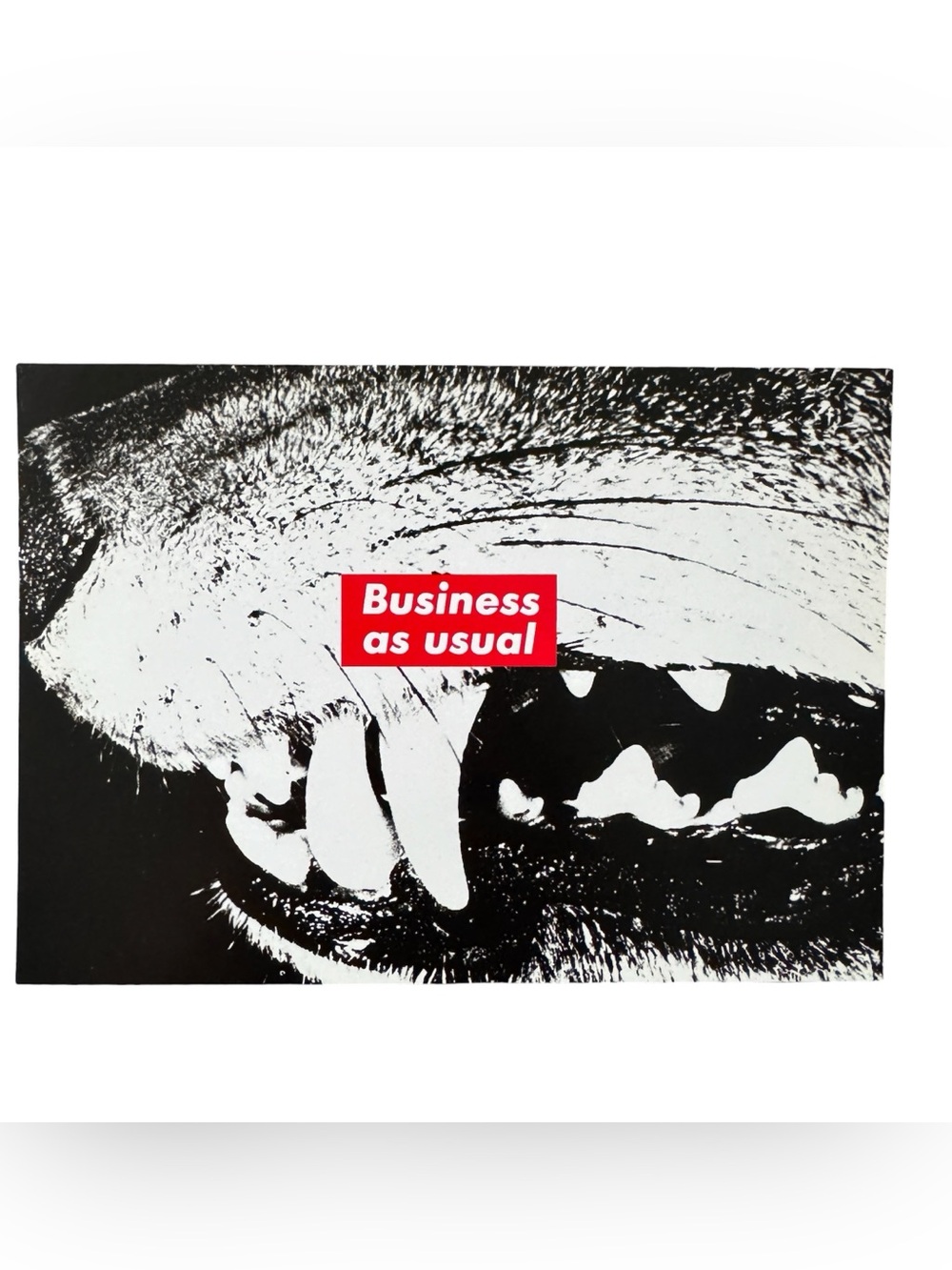 Barbara Kruger: 'Business as usual' Photograph Postcard, 1988